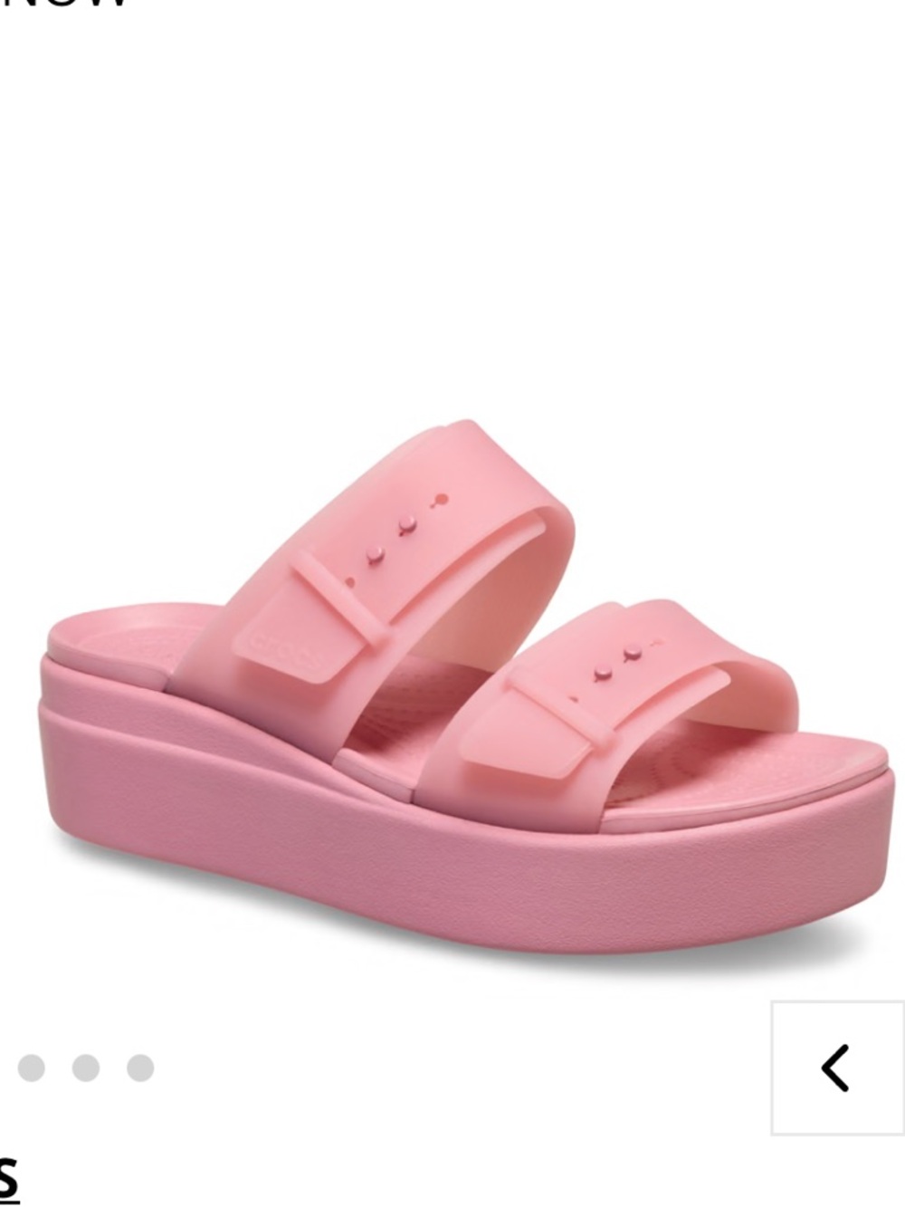 CROCS Brooklyn Frosted Platform Slide in Bubblegum Pink